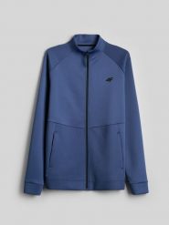 4F Bluza treningowa regular bez kaptura męska - niebieska XL. Niebieskie bluzy 4F, l, bez wzorów, bez kaptura. Za 199.99 zł.