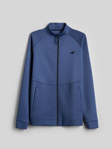 4F Bluza treningowa regular bez kaptura męska - niebieska XL. Niebieskie bluzy 4F, l, bez wzorów, bez kaptura. Za 199.99 zł.