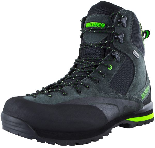 Męskie buty trekkingowe wodoodporne z zamszową membraną. Zielone buty turystyczne GUGGEN MOUNTAIN, bez wzorów, z gumy, bez zapięcia, trekkingowe. Za 496.43 zł.