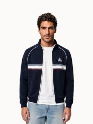 Bluza z pełnym zamkiem błyskawicznym Le Coq Sportif Tri. Niebieskie bluzy bez kaptura le coq sportif, m, bez wzorów, z materiału, bez kaptura. Za 622.50 zł.