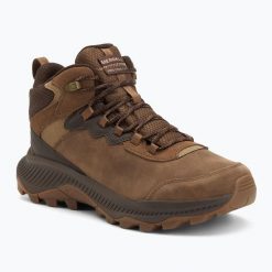 Buty turystyczne męskie Merrell Speed Strike 2 Ltr Mid Wp. Brązowe buty turystyczne Merrell, bez wzorów, bez zapięcia. Za 519.99 zł.