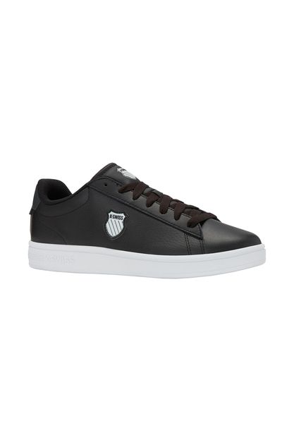 Buty K-Swiss COURT SHIELD II 04412-031-M. Czarne buty turystyczne K-SWISS, bez wzorów, ze skóry, bez zapięcia, trekkingowe. Za 149.00 zł.