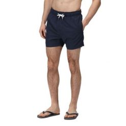 Męskie spodenki kąpielowe szybkoschnące Regatta RMM016 540 granatowy L. Niebieskie krótkie spodenki sportowe Regatta, l, bez wzorów, z dzianiny. Za 49.99 zł.