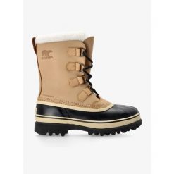 Buty trekkingowe męskie Sorel Caribou. Brązowe buty trekkingowe Sorel, na zimę, bez wzorów, bez zapięcia, trekkingowe. Za 560.99 zł.