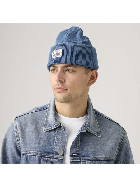 Levi's Czapka beanie w kolorze niebieskim rozmiar: onesize. Niebieskie czapki zimowe Levi's®, bez wzorów, z bawełny. Za 57.60 zł.