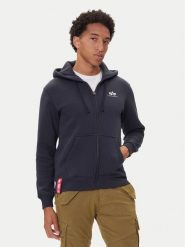 Alpha Industries Bluza Basic Zip 118342 Granatowy Regular Fit. Niebieskie bluzy Alpha Industries, m, bez wzorów, z bawełny, bez kaptura. Za 249.99 zł.