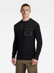 G-Star Raw Sweter Army D23525-D496-6484 Czarny Regular Fit. Czarne swetry rozpinane G-Star Raw, l, bez wzorów, z bawełny, bez kołnierzyka, bez ramiączek. Za 599.99 zł.