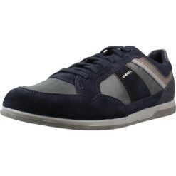 Buty GEOX U254GB 022 Niebieski. Niebieskie buty turystyczne Geox, bez wzorów, z tkaniny, bez zapięcia, na fitness i siłownię. Za 293.99 zł.