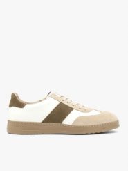 Kremowo-brązowe sportowe półbuty. Brązowe eleganckie półbuty Ryłko, bez wzorów, ze skóry, bez obcasa, na płaskiej podeszwie, bez zapięcia. Za 479.99 zł.