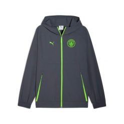 Kurtka dresowa Manchester City Woven 2025/26. Szare kurtki Puma, bez wzorów, z dresówki, bez kaptura. Za 264.00 zł.