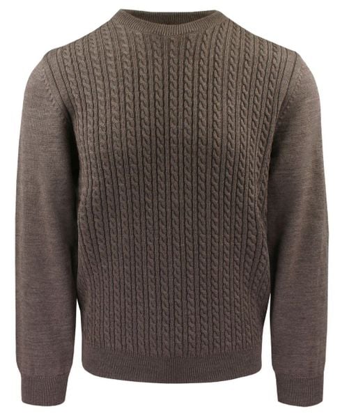 Sweter dla Mężczyzny - Lasota - Brązowy z Okrągłym Dekoltem. Brązowe swetry rozpinane Lasota, na jesień, l, bez wzorów, z tkaniny, bez kołnierzyka, bez ramiączek. Za 285.00 zł.