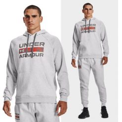 Bluza fitness męska UNDER ARMOUR RIVAL FLEECE z kapturem. Szare bluzy Under Armour, m, bez wzorów, z kapturem. W wyprzedaży za 173.38 zł.