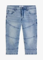 Dżinsy 3/4 ze stretchem regular fit straight. Niebieskie jeansy bonprix, m. Za 54.99 zł.