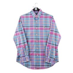 Second life - Polo Ralph Lauren Koszula męska w kratę - Jak nowy. Czerwone koszule RALPH LAUREN, l, bez wzorów, z jeansu, bez kołnierzyka, bez ramiączek. Za 170.36 zł.