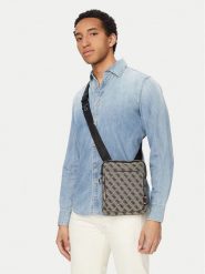 Guess Saszetka HMBOII P6223 Beżowy ciemny. Brązowe saszetki i nerki Guess, z aplikacjami, z materiału. Za 329.99 zł.