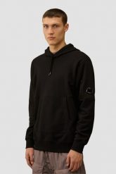 C.P. COMPANY Czarna bluza męska Sweat Hooded. Czarne bluzy C.P. Company, l, bez wzorów, z bawełny, z kapturem. W wyprzedaży za 789.99 zł.
