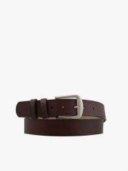 Ciemnobrązowy pasek męski ze skóry licowej. Brązowe paski Ryłko, bez wzorów, ze skóry, eleganckie. Za 129.99 zł.