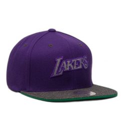 Czapka Los Angeles Lakers hwc melange patch. Fioletowe czapki z daszkiem Mitchell & Ness, bez wzorów. Za 202.00 zł.