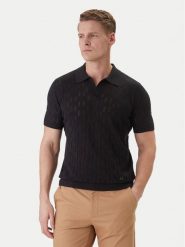 KARL LAGERFELD Polo 655005 562301 Czarny Slim Fit. Czarne koszulki polo KARL LAGERFELD, m, bez wzorów, z bawełny, bez kołnierzyka, bez ramiączek. Za 589.99 zł.