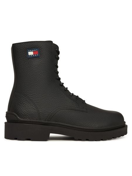Tommy Jeans Trzewiki Tjm Lace Up Tumbled High EM0EM01631 Czarny. Czarne botki sznurowane Tommy Jeans, bez wzorów, z jeansu, bez obcasa, bez zapięcia. Za 639.99 zł.