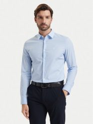 Calvin Klein Koszula LV040BM108 Niebieski Regular Fit. Niebieskie koszule CALVIN KLEIN, m, bez wzorów, z bawełny, bez kołnierzyka, bez ramiączek. Za 369.99 zł.