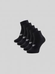 4F Skarpetki krótkie (5-pack) męskie - czarne 43-46. Czarne skarpety 4F, bez wzorów, z bawełny. Za 59.99 zł.