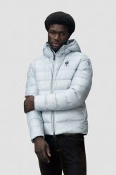 BLAUER Błękitna kurtka męska Acton Short Jackets. Niebieskie kurtki Blauer USA, l, bez wzorów, z poliamidu, bez kaptura. W wyprzedaży za 959.99 zł.