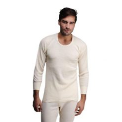 Koszulka tyrystyczna męska Woolona z długim rękawem 100% Merino. Białe bielizna termoaktywna WOOLONA, m, bez wzorów, bez ramiączek. W wyprzedaży za 170.00 zł.