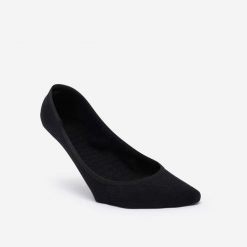 Skarpety balerinki x2. Czarne skarpety Decathlon, bez wzorów, z bawełny. W wyprzedaży za 19.99 zł.