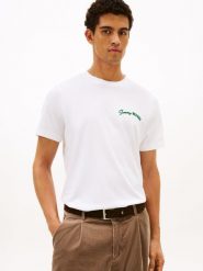 Tommy Hilfiger koszula z nadrukiem Mężczyźni Bawełna biały, XL. Białe koszule Tommy Hilfiger, m, bez wzorów, z bawełny, bez kołnierzyka, bez ramiączek. Za 139.95 zł.