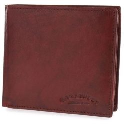 Wiśniowy Skórzany Portfel Męski Lekki Pojemny Bag Street T41. Czerwone portfele bez wzorów, ze skóry. Za 39.99 zł.