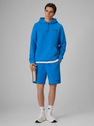 4F Spodenki dresowe męskie 4F x Robert Lewandowski - niebieskie M. Niebieskie krótkie spodenki sportowe 4F, m, bez wzorów, z bawełny. Za 149.99 zł.