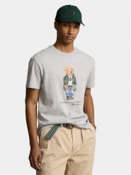 Polo Ralph Lauren T-Shirt 710854497035 Szary Regular Fit. Szare koszulki polo sportowe Polo Ralph Lauren, m, bez wzorów, z bawełny, bez kołnierzyka, bez ramiączek. Za 309.99 zł.