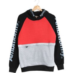 Czerwono-Szara Bluza Fulfillment. Czerwone bluzy marki Born2be. Za 49.99 zł.