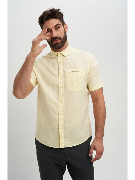 Marks & Spencer Koszula w kolorze żółtym rozmiar: L. Żółte koszule Marks & Spencer, l, bez wzorów, bez kołnierzyka, bez ramiączek. Za 65.69 zł.