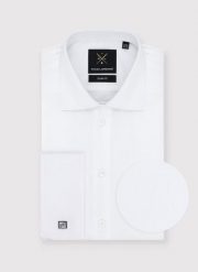 PAKO LORENTE – Koszula męska EMAHO P000B-1X-576-B. Białe koszule Pako Lorente, m, bez wzorów, z bawełny, bez kołnierzyka, bez ramiączek. Za 169.99 zł.