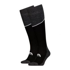 Skarpety narciarskie dla dorosłych HEAD Kneehigh 2 pary. Czarne skarpety Head, bez wzorów, z elastanu. Za 160.99 zł.
