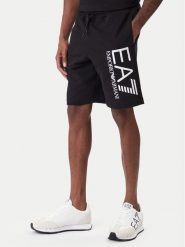 EA7 Emporio Armani Szorty sportowe 7M001414 AF22266 UC001 Czarny Regular Fit. Czarne krótkie spodenki sportowe EA7 Emporio Armani, m, bez wzorów, z bawełny. Za 409.99 zł.