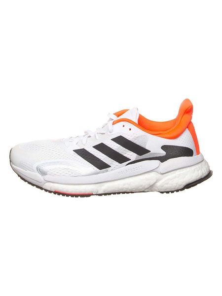 Adidas Buty "Solar Boost 3" w kolorze biało-pomarańczowym do biegania rozmiar: 40 2/3. Białe buty do biegania Adidas, bez wzorów, bez zapięcia, do biegania. Za 311.85 zł.