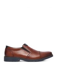 Rieker Półbuty CEO-13950-24 Brązowy. Brązowe eleganckie półbuty Rieker, bez wzorów, ze skóry, bez obcasa, bez zapięcia. Za 429.99 zł.