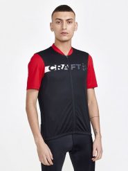 Craft Koszulka kolarska "Core Endur" w kolorze czerwono-czarnym rozmiar: L. Czarne t-shirty sportowe Craft, bez wzorów, z materiału, bez ramiączek, rowerowe. Za 109.95 zł.