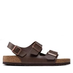 Sandały Birkenstock. Brązowe sandały Birkenstock, bez zapięcia. Za 289.99 zł.