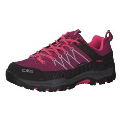 Buty juniorskie CMP Rigel Low Wp. Czerwone buty trekkingowe CMP, bez wzorów, bez zapięcia. Za 229.99 zł.