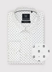 PAKO LORENTE – Męska koszula w drobny wzór o fasonie Regular Fit. Koszule Pako Lorente, m, bez wzorów, z bawełny, bez kołnierzyka, bez ramiączek. Za 99.99 zł.