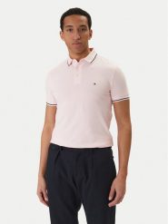 Tommy Hilfiger Polo Seasonal MW0MW39993 Różowy Slim Fit. Czerwone koszulki polo Tommy Hilfiger, m, bez wzorów, z bawełny, bez kołnierzyka, bez ramiączek. Za 369.99 zł.
