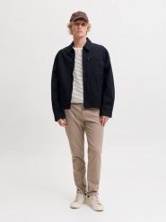Jack & Jones Spodnie chino "Pstmarco" w kolorze beżowym rozmiar: W31/L32. Brązowe eleganckie spodnie Jack & Jones, l, ze skóry. Za 169.95 zł.