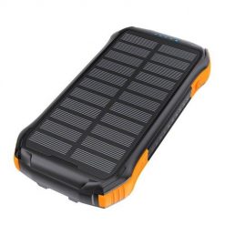 Powerbank solarny z ładowaniem indukcyjnym Choetech B659 2x USB 10000mAh Qi 5W (czarno-pomarańczowy). Brązowe powerbanki Choetech. Za 139.00 zł.