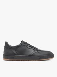 Czarne sportowe półbuty ze skóry licowej. Czarne eleganckie półbuty Ryłko, bez wzorów, ze skóry, bez obcasa, na płaskiej podeszwie, bez zapięcia. Za 499.99 zł.
