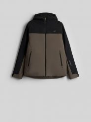 4F Kurtka zimowa membrana 5000 męska - khaki XXL. Brązowe kurtki 4F, na zimę, m, bez wzorów, bez kaptura. Za 399.99 zł.