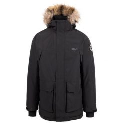 Dlx Mullan - Męska kurtka parka czarna. Czarne kurtki DLX, na jesień, l, bez wzorów, z futra, bez kaptura. Za 402.95 zł.